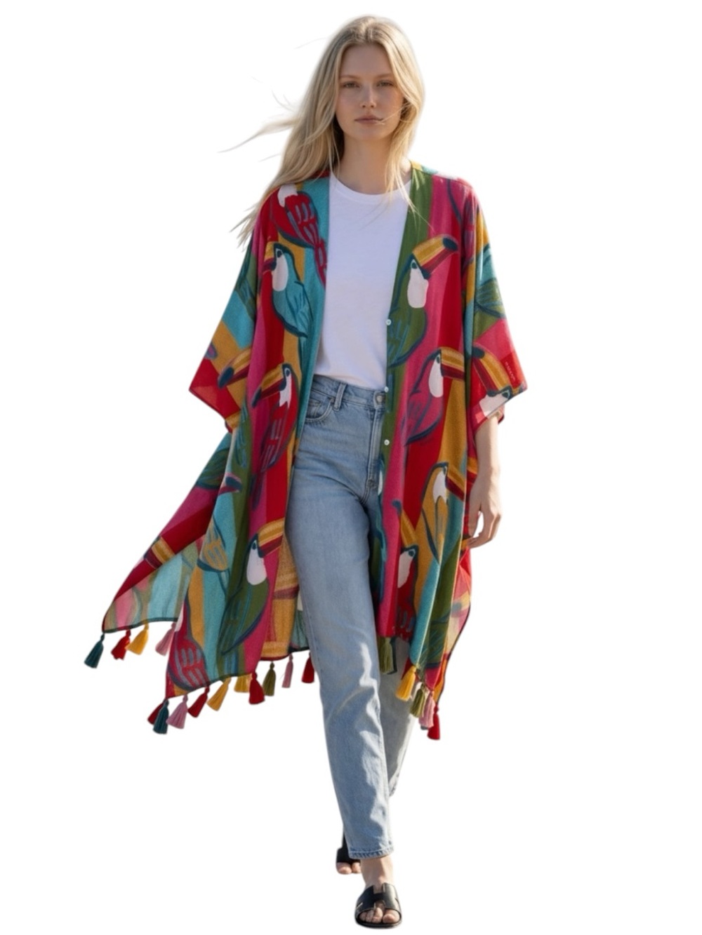 Farm Rio Wonderful Toucans Kimono Cover Up